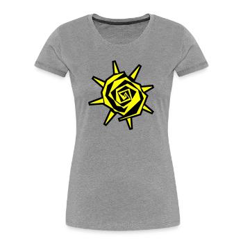 Sun Spiral Neon Yellow - Women's Premium Organic T-Shirt - heather grey - Front - Mia (176cm)