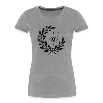 Mystic Yule mit Auge - Weihnachten Julfest - Frauen Premium Bio T-Shirt - Grau meliert - Vorne - Mia (176cm)