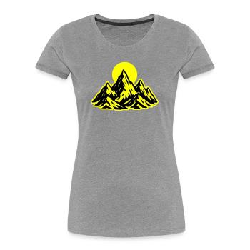 Soleil des montagnes - T-shirt bio Premium Femme - gris chiné - Devant - Mia (176cm)