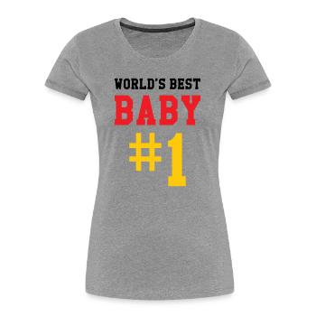 Best Baby - Birth - Child - Women's Premium Organic T-Shirt - heather grey - Front - Mia (176cm)