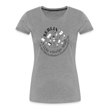 Motif créatif de la Tour de Berlin - T-shirt bio Premium Femme - gris chiné - Devant - Mia (176cm)