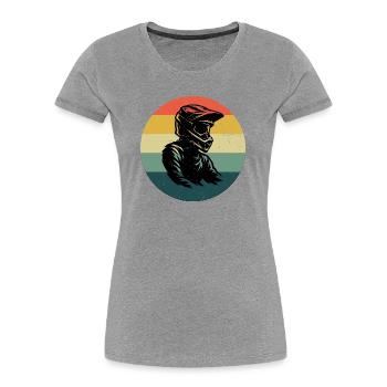 Vintage Motocross Design für Motocross - Frauen Premium Bio T-Shirt - Grau meliert - Vorne - Mia (176cm)