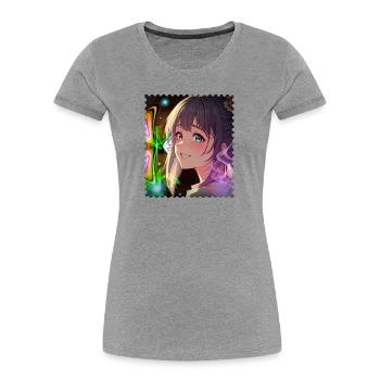 Magische Neontraumheldin - Frauen Premium Bio T-Shirt - Grau meliert - Vorne - Mia (176cm)