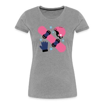 Glam Skate Pink und Blauer Helm - Frauen Premium Bio T-Shirt - Grau meliert - Vorne - Mia (176cm)