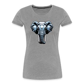 Blaues Elefantenkopf Vektor - Frauen Premium Bio T-Shirt - Grau meliert - Vorne - Mia (176cm)