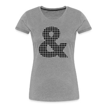 ampersand - Frauen Premium Bio T-Shirt - Grau meliert - Vorne - Mia (176cm)