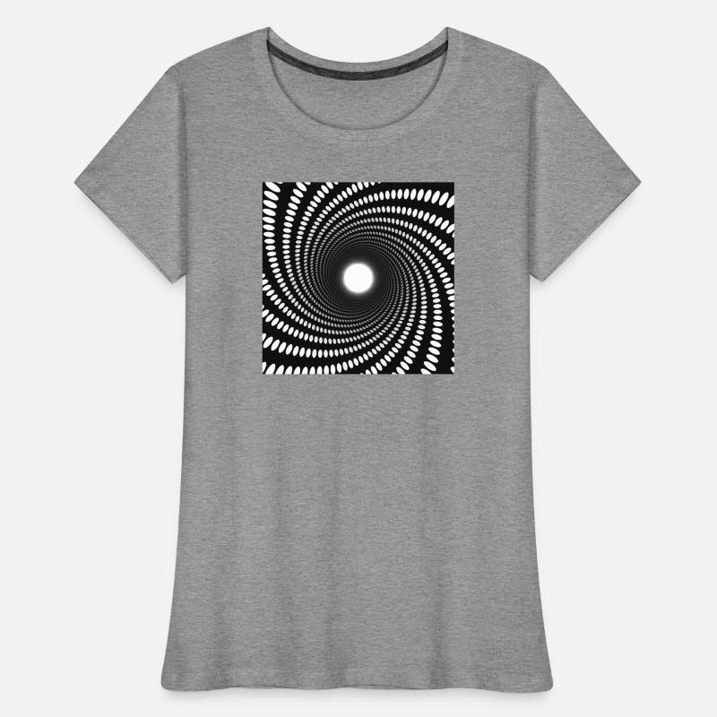 Vortex en spirale à points hypnotiques T-shirt bio Premium Femme