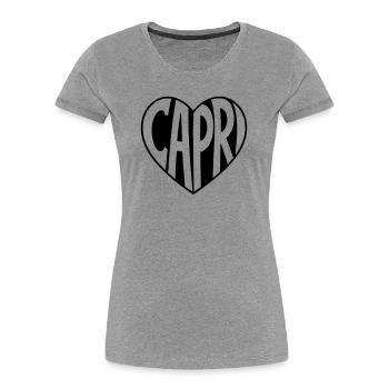 Capri Herz - Frauen Premium Bio T-Shirt - Grau meliert - Vorne - Mia (176cm)