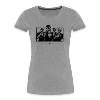 Squelette du Marié de l’équipe - T-shirt bio Premium Femme - gris chiné - Devant - Mia (176cm)