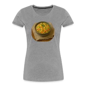 Olivje Salad - Women's Premium Organic T-Shirt - heather grey - Front - Mia (176cm)