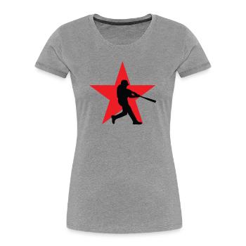 Baseball – Sport - Frauen Premium Bio T-Shirt - Grau meliert - Vorne - Mia (176cm)