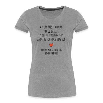 Motivierendes Karrierewechsel-Design - Frauen Premium Bio T-Shirt - Grau meliert - Vorne - Mia (176cm)