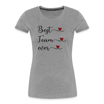 Team - Women's Premium Organic T-Shirt - heather grey - Front - Mia (176cm)