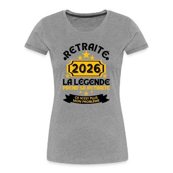 Retired 2026 Men's Legend Retires - Women's Premium Organic T-Shirt - heather grey - Front - Mia (176cm)