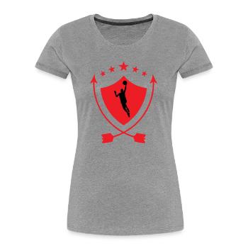 Basketball / Basketball / Basktet-Ball / Sport - Frauen Premium Bio T-Shirt - Grau meliert - Vorne - Mia (176cm)