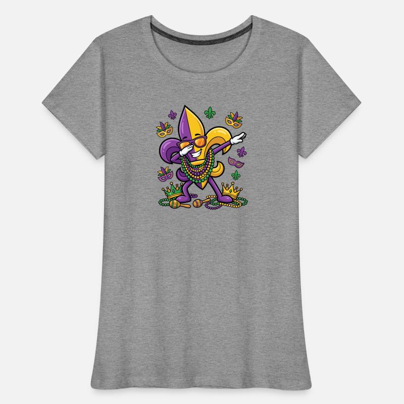 Dabbing Fleur De Lis Mardi Gras Dab Fleur De Lis Women's Premium Organic T-Shirt
