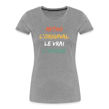Mytho Original The True Unique - Women's Premium Organic T-Shirt - heather grey - Front - Mia (176cm)