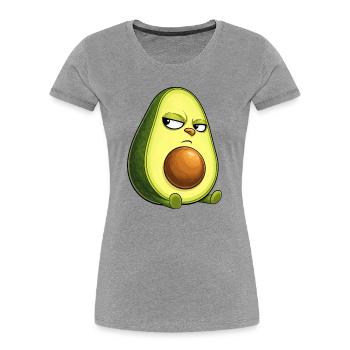 Un look sceptique cool avocat avec lunettes de soleil - T-shirt bio Premium Femme - gris chiné - Devant - Mia (176cm)