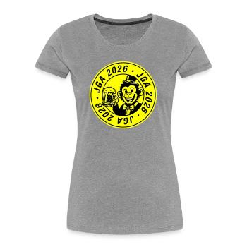 Jga 2026 Affe Bräutigam - Frauen Premium Bio T-Shirt - Grau meliert - Vorne - Mia (176cm)