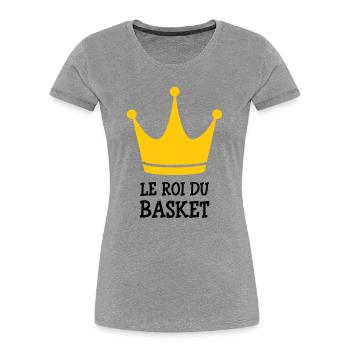 The King of Basketball - Women's Premium Organic T-Shirt - heather grey - Front - Mia (176cm)