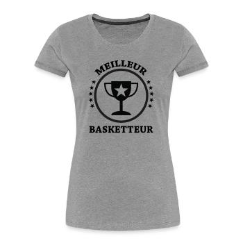Best Basketball Player - Women's Premium Organic T-Shirt - heather grey - Front - Mia (176cm)