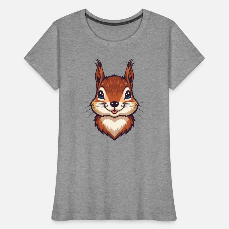 Süßer Eichhörnchen Kopf Frauen Premium Bio T-Shirt