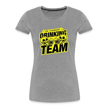 Drinking Team Skelett Bier - Frauen Premium Bio T-Shirt - Grau meliert - Vorne - Mia (176cm)
