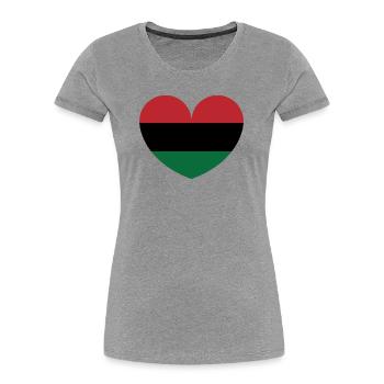 Afrikanisches Herz - Frauen Premium Bio T-Shirt - Grau meliert - Vorne - Mia (176cm)