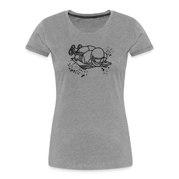 Skeleton Bobsleigh Winter Sports Sled - Frauen Premium Bio T-Shirt - Grau meliert - Vorne - Mia (176cm)