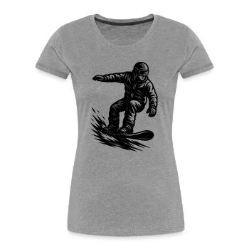 Short and clear snowboard - Women's Premium Organic T-Shirt - heather grey - Front - Mia (176cm)