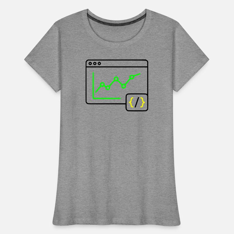 Vecteur de navigation de codage de graphiques d’analyse web T-shirt bio Premium Femme