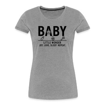 Baby Little Wonder Minimalist Design - Women's Premium Organic T-Shirt - heather grey - Front - Mia (176cm)