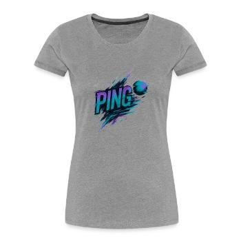 Tischtennis – Tennistisch - Frauen Premium Bio T-Shirt - Grau meliert - Vorne - Mia (176cm)