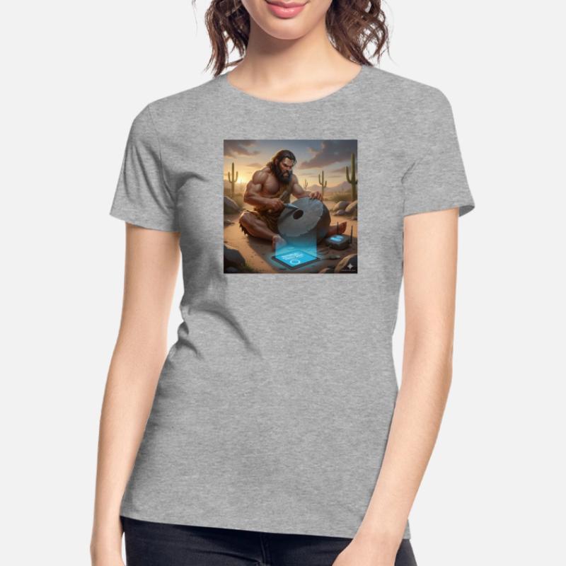 Caveman Tech Support - The First Tutorial Women's Premium Organic T-Shirt