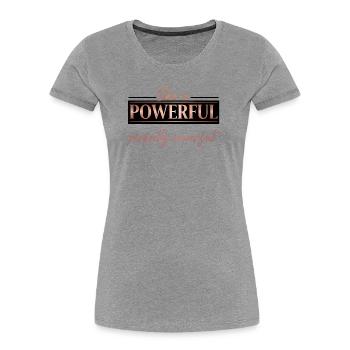 Puissant et parfaitement imparfait – Design Rose Gold - T-shirt bio Premium Femme - gris chiné - Devant - Mia (176cm)