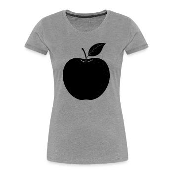 Apple - Women's Premium Organic T-Shirt - heather grey - Front - Mia (176cm)