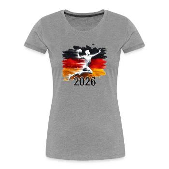 Germany Flags Handball Players 2026 - Women's Premium Organic T-Shirt - heather grey - Front - Mia (176cm)