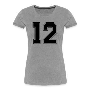 12 Number - Women's Premium Organic T-Shirt - heather grey - Front - Mia (176cm)
