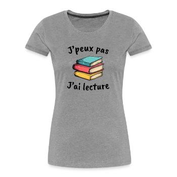 Bücher, Lesergeschenk-Idee, ich kann es nicht haben - Frauen Premium Bio T-Shirt - Grau meliert - Vorne - Mia (176cm)