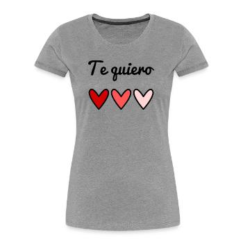ICH LIEBE DICH. HERZ. PAAR. GERADE VERHEIRATET. Junggesellinnenabschied - Frauen Premium Bio T-Shirt - Grau meliert - Vorne - Mia (176cm)