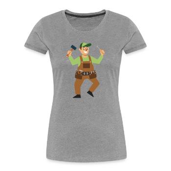 Working Hero Craftsman - Women's Premium Organic T-Shirt - heather grey - Front - Mia (176cm)