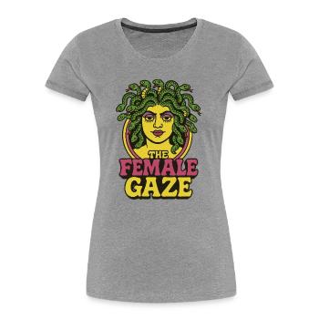 Female Gaze Medusa Portrait - Women's Premium Organic T-Shirt - heather grey - Front - Mia (176cm)