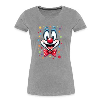 Déguisement de clown de carnaval Carnaval Carnaval - T-shirt bio Premium Femme - gris chiné - Devant - Mia (176cm)