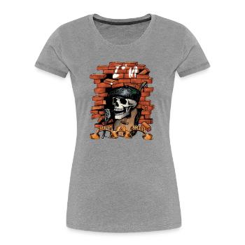 Upload_Logo - Frauen Premium Bio T-Shirt - Grau meliert - Vorne - Mia (176cm)
