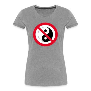 Forbidden Yin Yang: anti-balance symbol - Women's Premium Organic T-Shirt - heather grey - Front - Mia (176cm)