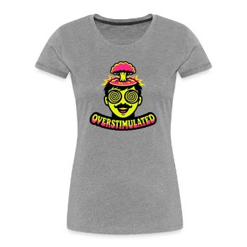 Overstimulated Neon Head - Women's Premium Organic T-Shirt - heather grey - Front - Mia (176cm)