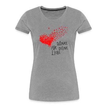 Danke Herz - Frauen Premium Bio T-Shirt - Grau meliert - Vorne - Mia (176cm)