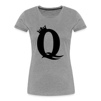 Q-Queen – Majestueuse Party & Girl Design - T-shirt bio Premium Femme - gris chiné - Devant - Mia (176cm)