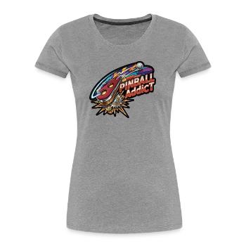 Néon Explosif de Pinball - T-shirt bio Premium Femme - gris chiné - Devant - Mia (176cm)