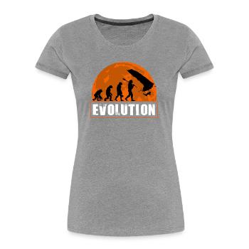 Evolution of Hang Glider Pilot Sunset Design - Women's Premium Organic T-Shirt - heather grey - Front - Mia (176cm)